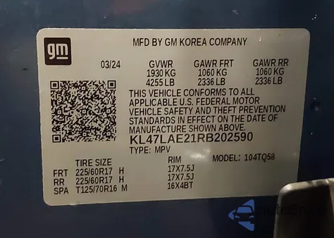 2024 Buick Envista Preferred Fwd from USA, damaged, VIN KL47LAE21RB202590